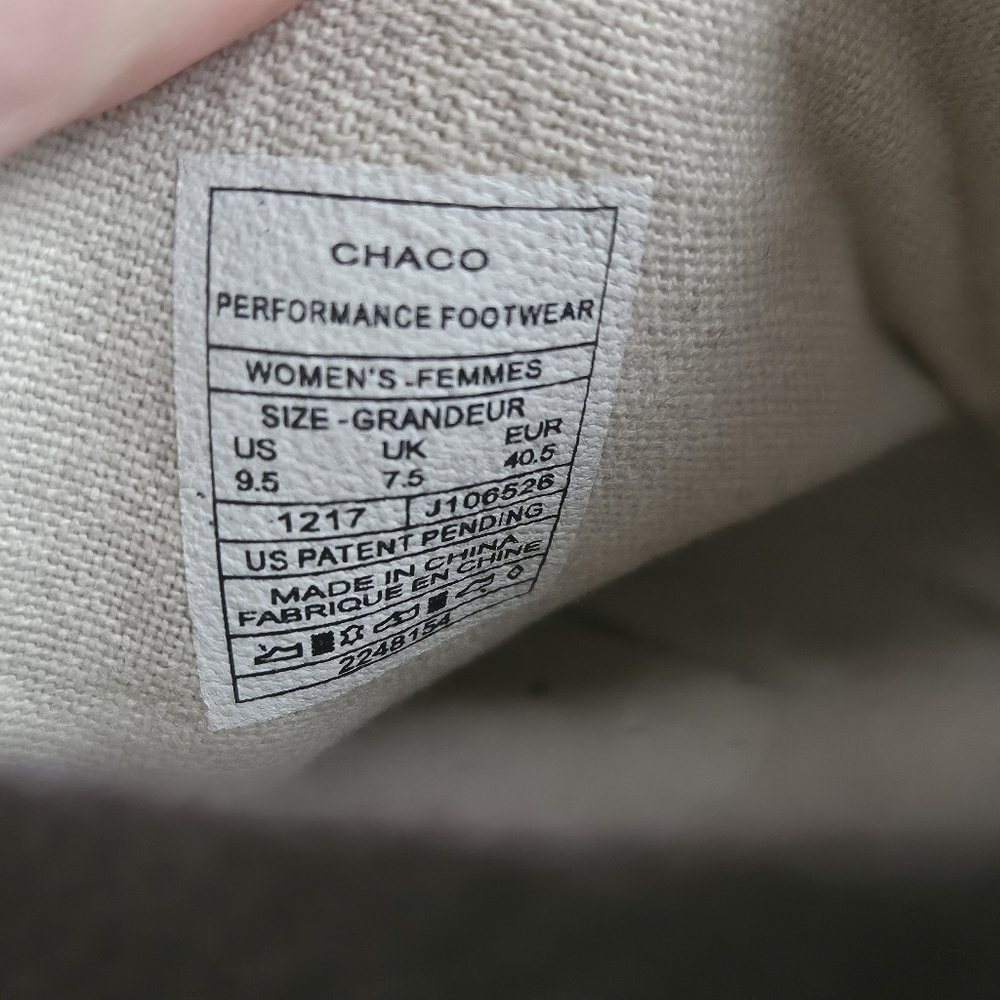 Chaco Gray Canvas Slip-On Flats with Tan Heel Accent - Picture 8 of 8